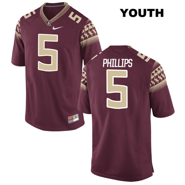 Youth NCAA Nike Florida State Seminoles #5 Da'Vante Phillips College Red Stitched Authentic Football Jersey FQD1069HE